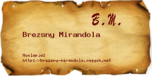 Brezsny Mirandola névjegykártya